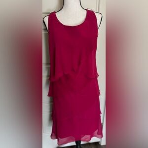 Elegant Raspberry Layered Dress